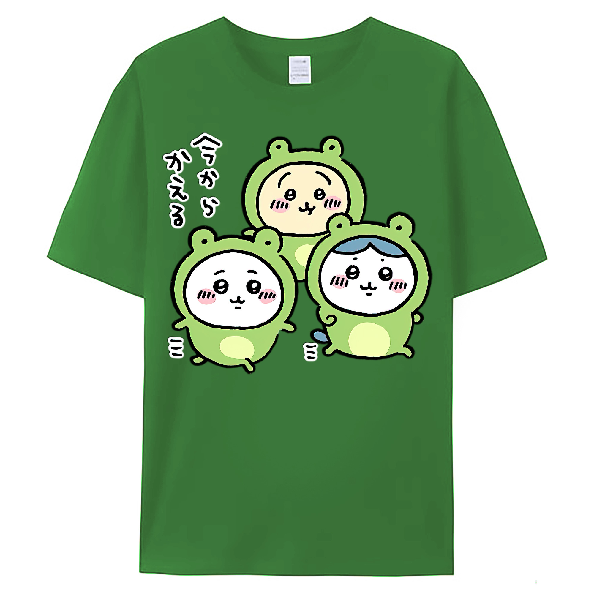 （画像用） ちいかわ ハチワレ Chii-kawa hachiware レディースカジュアルプリントTシャツ（綿100％）